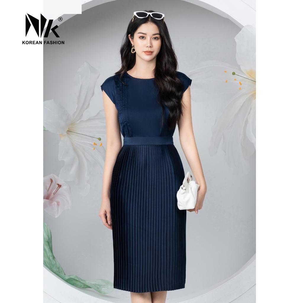 Set Áo Suông Sát Nách Kết Hợp Chân Váy Xếp Ly NK Fashion Thiết Kế Thanh Lịch, Chất Liệu Cao Cấp Thoáng Mát NKBD2203022