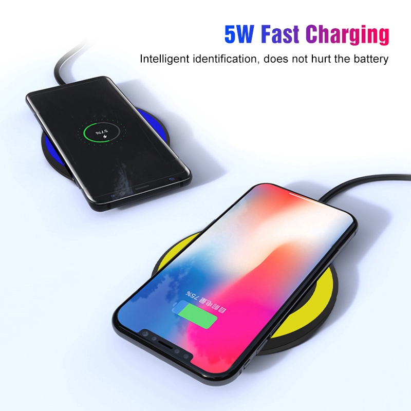 Đế Sạc Nhanh Không Dây Mini 5w Cho Iphone 8 Plus X Xr Xs Max Samsung Galaxy S9 S8 Note 8 9 S7