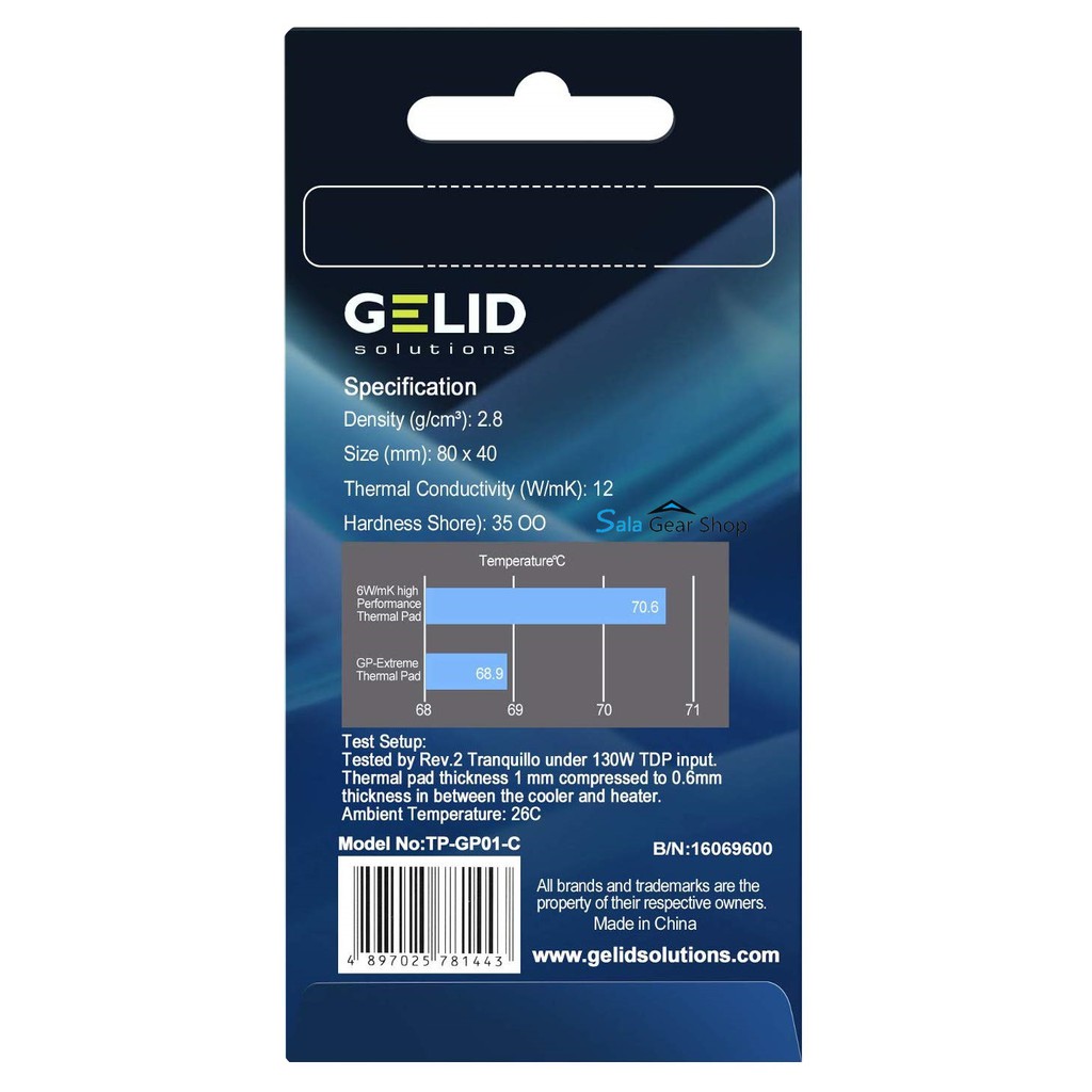 Miếng dán tản nhiệt Gelid GP-EXTREME Thermal Pad 80*40*1.5mm