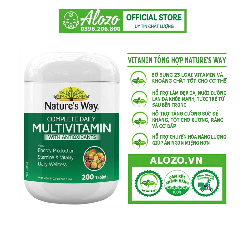 Tảo Úc Nature’s Way - Vitamin Tảo Tổng Hợp Complete Daily Multivitamin