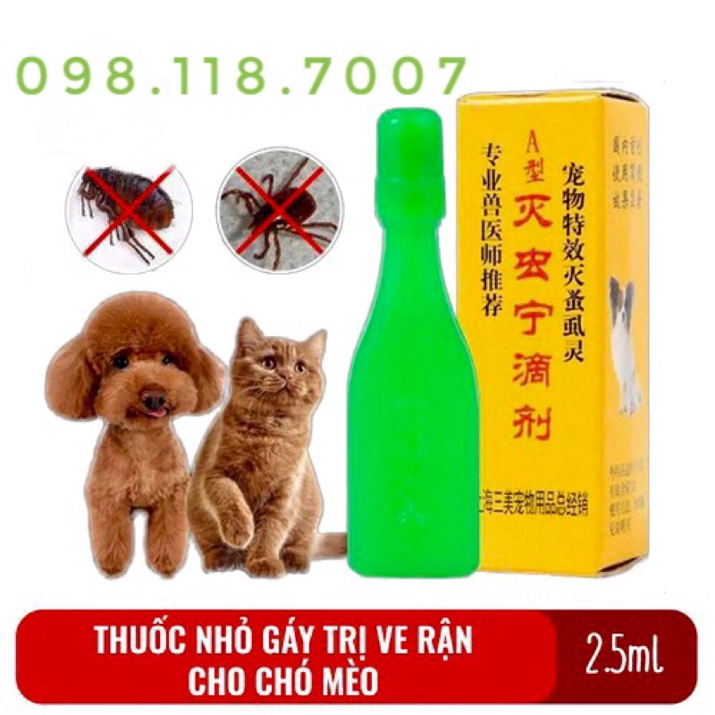 Nhỏ gáy trị rận, ve, bọ chét trên chó mèo