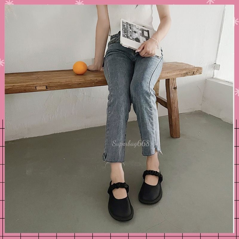 Giày Sục Nữ Vintage Lolita Tiểu Thư Da Mềm Phong Cách Hàn Quốc Superbag668 216