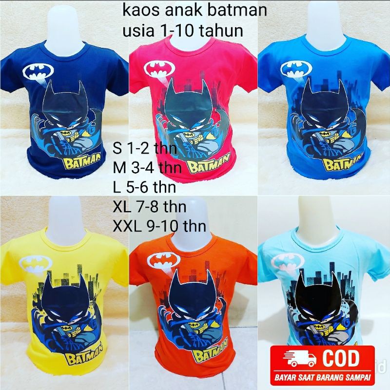 Áo Sơ Mi In Hình Batman Cho Bé Trai Từ 1-10 Tuổi