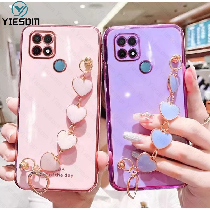 Ốp Điện Thoại Bảo Vệ Camera Kèm Dây Đeo Cổ Tay Sang Trọng Cho Realme C31 C35 C21Y C25Y C25 C21 C20 C17 C15 C11 2021 C12