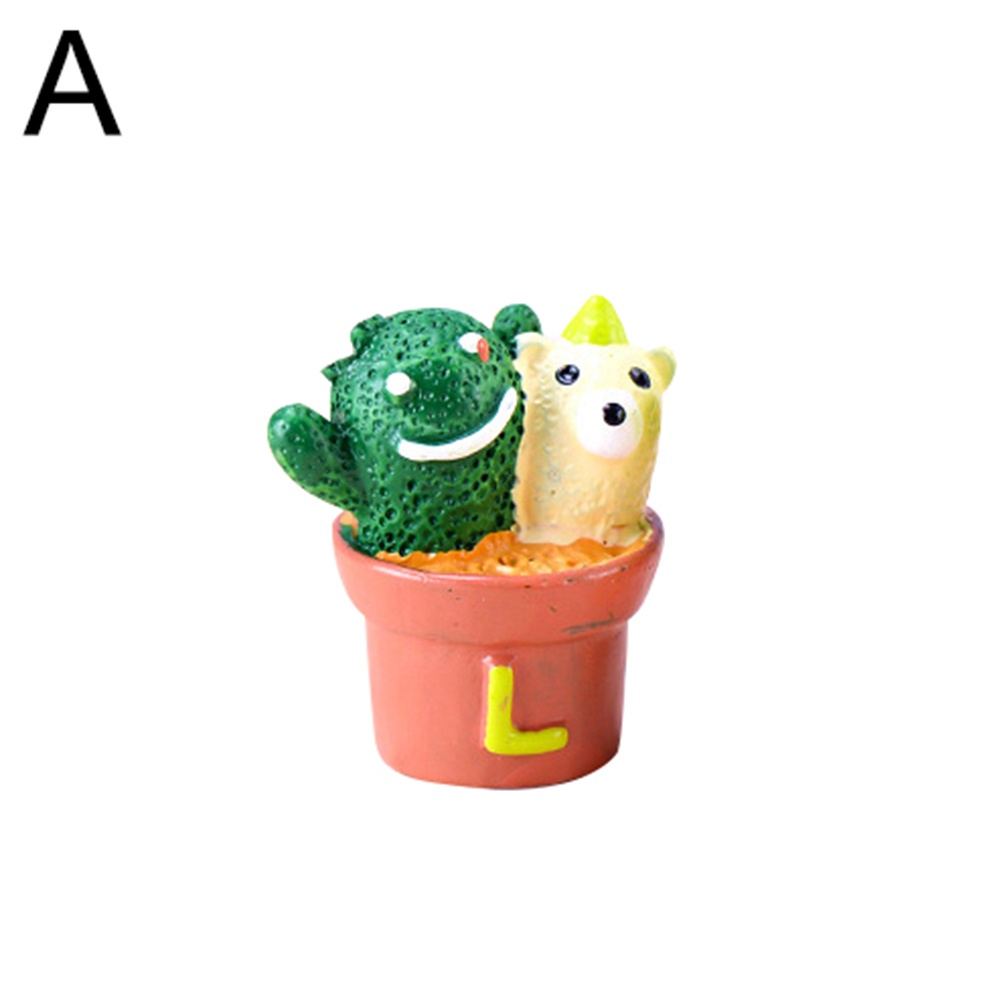 Set 2 chậu cây xương rồng giả mini trang trí bàn làm việc dễ thương