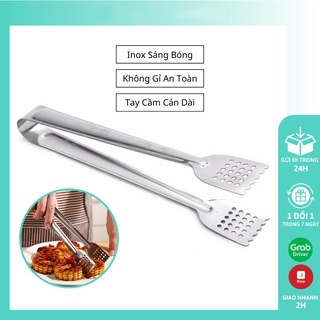 Kẹp gắp đá đồ nướng salad Inox cán dài cao cấp bền đẹp