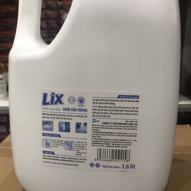 Nước lau sàn Lix 2x đậm đặc chai 4 lít