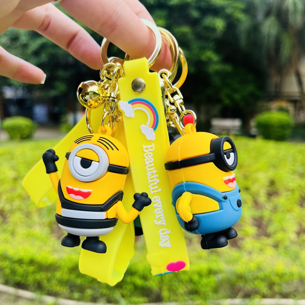 Móc chìa khóa minion làm bằng cao su cao cấp chống bẩn, móc khóa đáng yêu dễ thương 4 mẫu lựa chọn made by PhuKienMoe