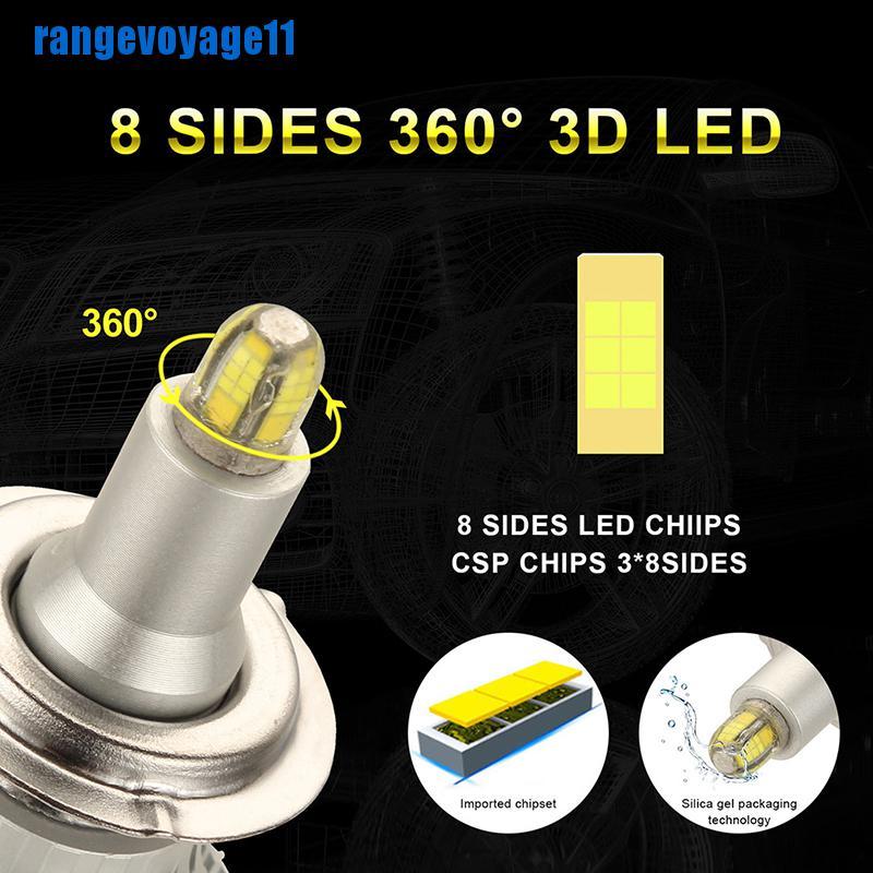 Set 2 đèn pha led 24 chip H7 xoay 360 độ 6500k tiện dụng cho xe hơi