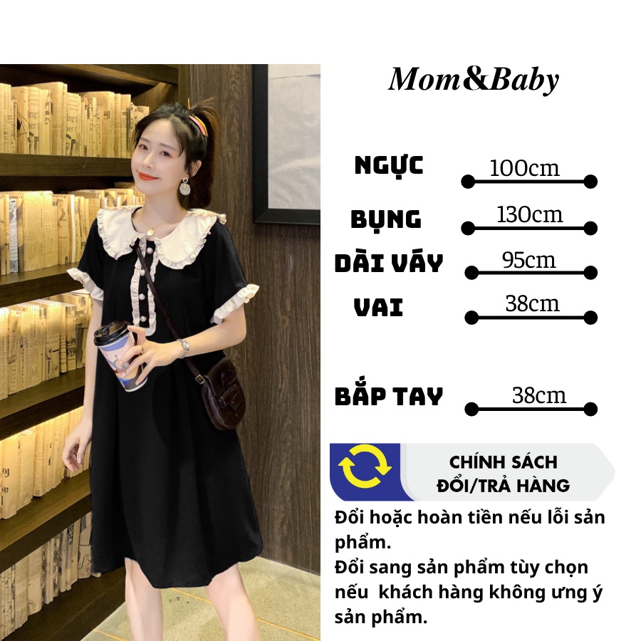 Váy bầu thời trang thiết kế xuông M127 chất lụa hàn freesize từ 45 đến 70kg