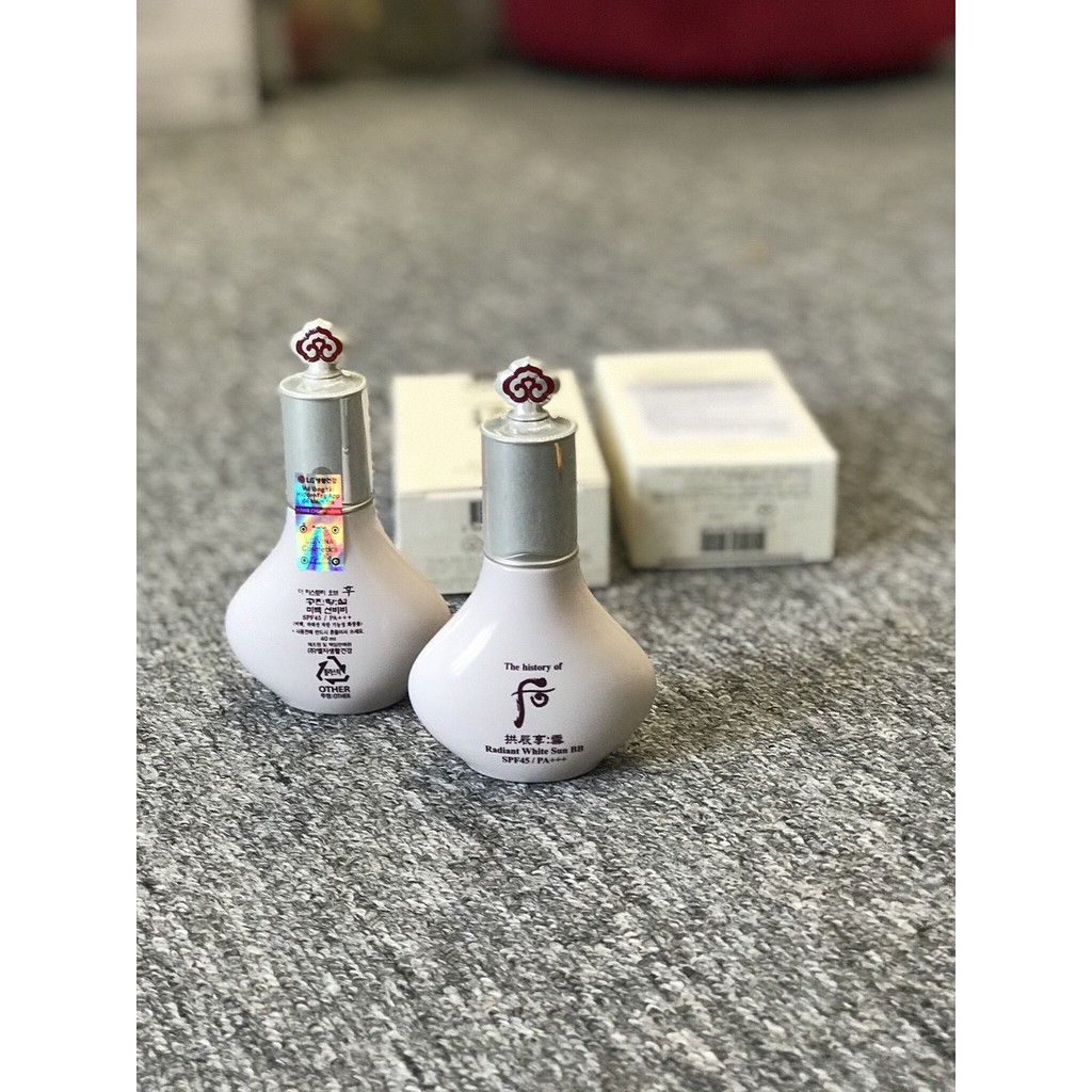 [Chính Hãng] Kem BB Chống Nắng Trang Điểm Dưỡng Trắng Da BB Whoo Radiant White BB Sun SPF 45/PA+++ 40ml | BigBuy360 - bigbuy360.vn