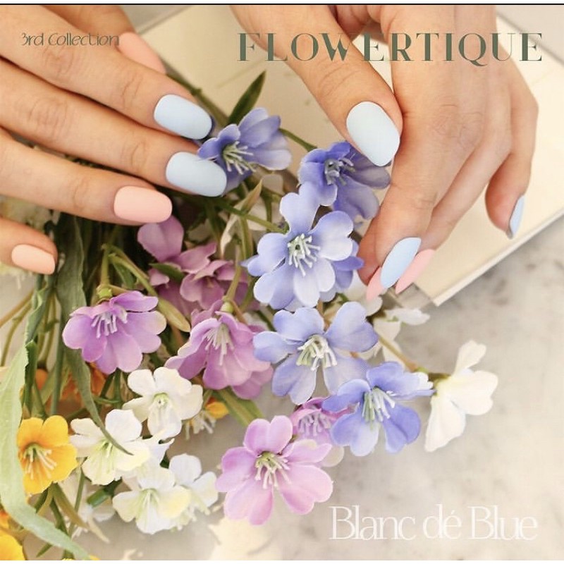 ♻️FREESHIP - CHÍNH HÃNG ♻️Bộ sản phẩm sơn gel cao cấp Hàn Quốc Blanc dé blue collection Flowertique ( 12 chai)