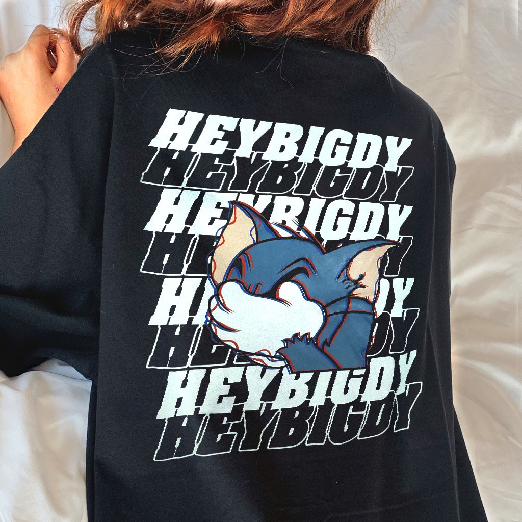 Áo thun, áo phông đen tay lỡ unisex form rộng Nelly thương hiệu HeyBig