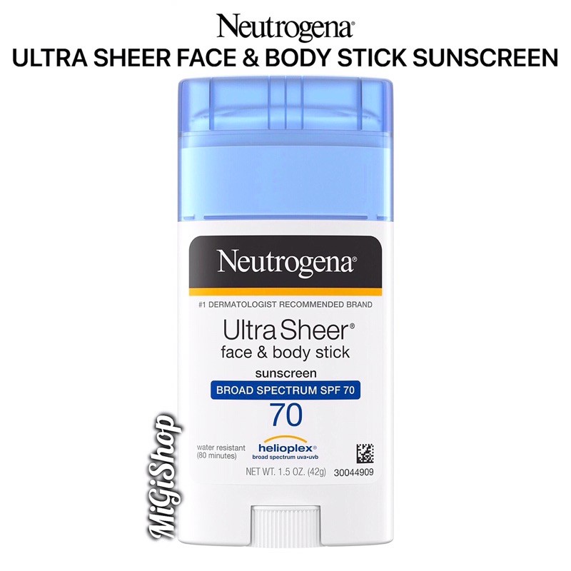 [Hàng Mỹ] Sáp Chống Nắng Dạng Lăn Neutrogena Ultra Sheer Face And Body Stick Sunscreen SPF70 42g