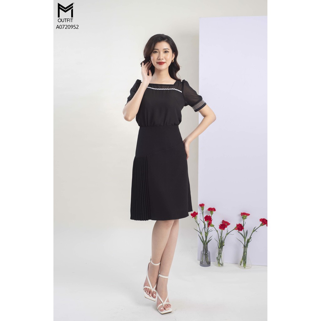 Áo Sơ Mi Cộc Tay Phối Zic Zắc TRắng MMOutfit M-AO031220021