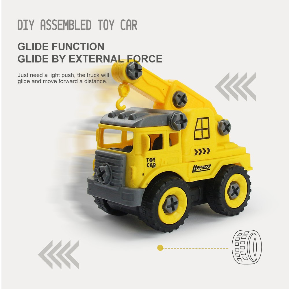 Coolplay Set 4 Đồ Chơi Lắp Ráp Mô Hình Xe Tải / Xe Công Trường Cho Bé