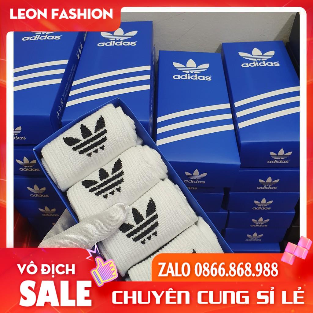 Tất ADIDAS Cổ cao 3 sọc Hàng loại 1 [Hộp 5 Đôi] Vớ Nam Nữ Thể thao Dệt kim Cao cấp QUÀ TẶNG - Kho sỉ tất