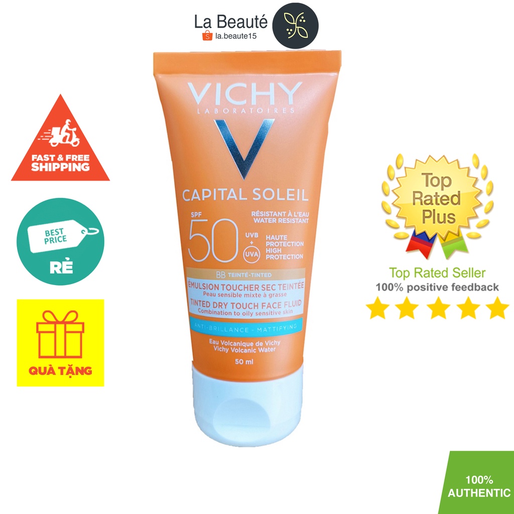 Vichy Capital Soleil BB Emulsion SPF50 - Kem Chống Nắng Che Khuyết Điểm 50ml