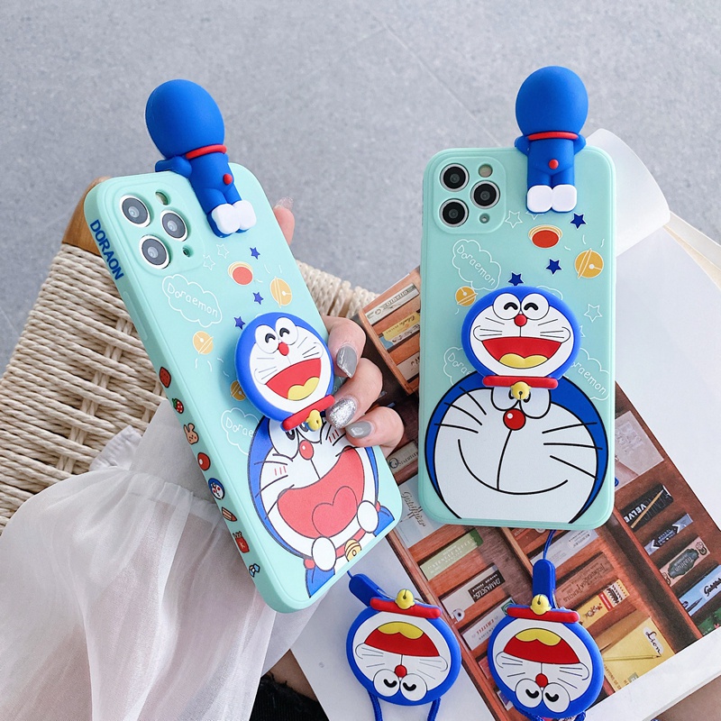 Ốp điện thoại có dây đeo búp bê họa tiết Doraemon cho SAMSUNG A72 A52 A12 A02S M12 A71 A51 A31 A21S A11 M11 A10S A20S
