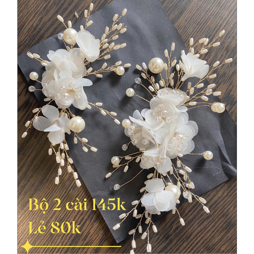 Bộ 2 cài tóc cô dâu hoa ngọc giá 145k