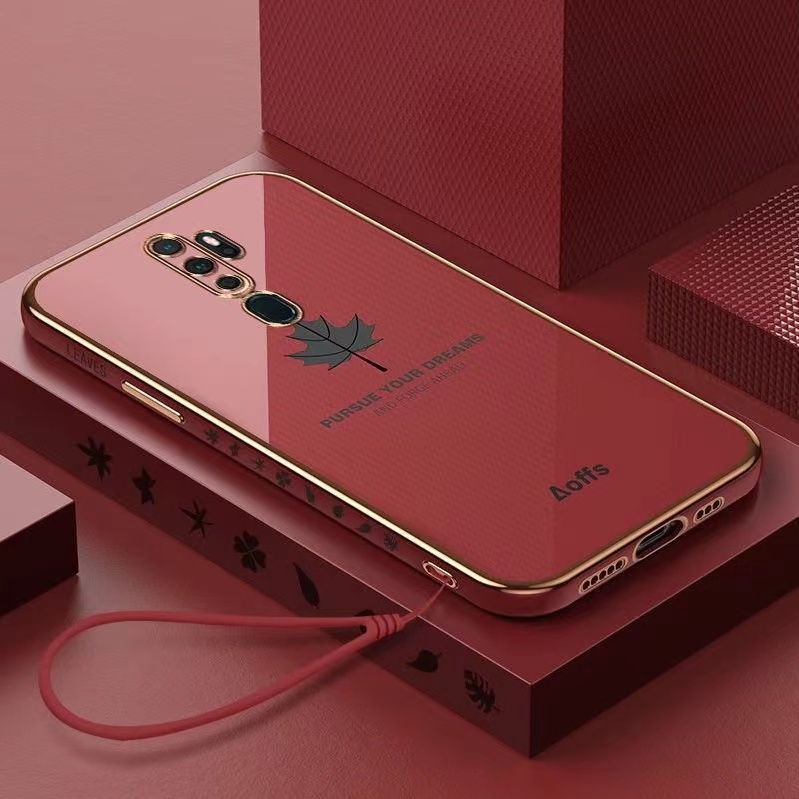 Case Samsung A51 4G A71 4G S20 S10 S10Plus S20FE S20Plus S20ULTRA Note20ULTRA Note20Plus Straight Edge Electroplating Shell Maple Leaf Cover