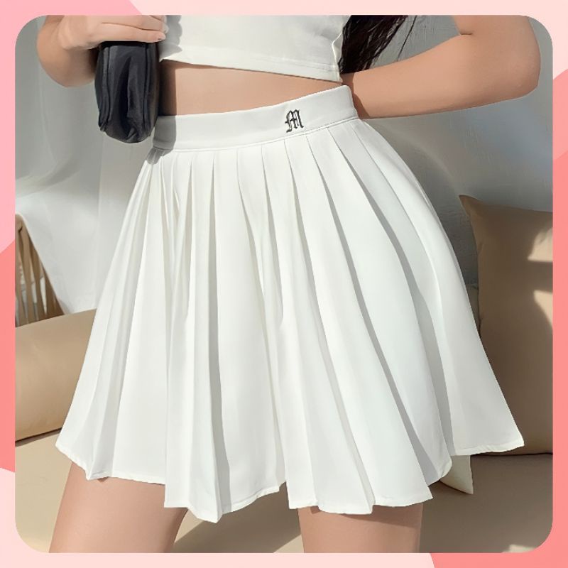 Chân Váy Xếp Ly Phong Cách Âu Mỹ 🥰Giảm 40🥰Chân Váy Xếp Ly Thêu Ở Eo