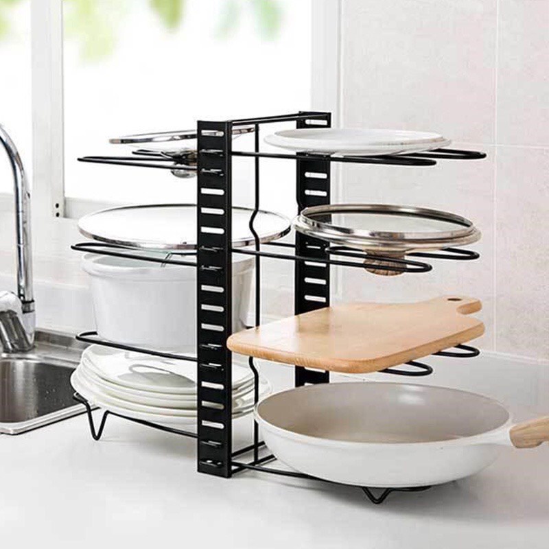 Kệ Để Xoong Nồi Chảo Vung Thớt Nhiều Tầng Gầm Tủ Bếp, Kệ Để Đồ Nhà Bếp
