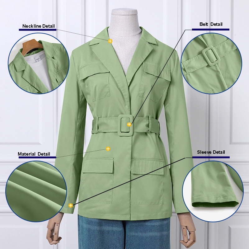 Áo khoác blazer ZANZEA tay dài cổ bẻ màu trơn kèm thắt lưng thời trang đường phố đơn giản cho nữ | BigBuy360 - bigbuy360.vn