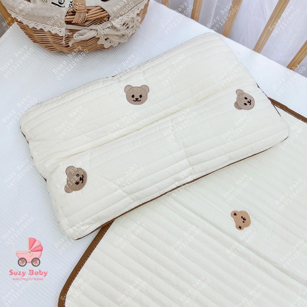 GỐI SƠ SINH THÊU GẤU THỎ, Suzy baby