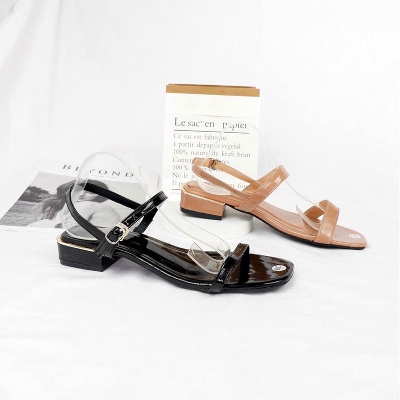 Dép Sandanl Nữ Đế Bệt 2 Quai Mảnh Chất Da Lên Chân Cực Xinh Hàng Chuẩn Fom  size 35- 39 Giá Xưởng