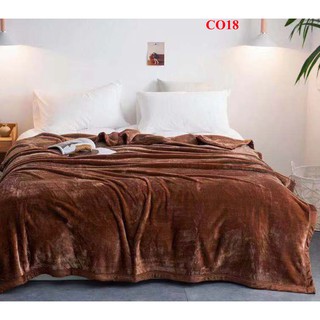 Chăn lông Thỏ tuyết hoa lông nỉ nhung CO18 siêu mềm bóng mịn 4 mùa hè thu đông giữ nhiệt tốt chăn cao cấp