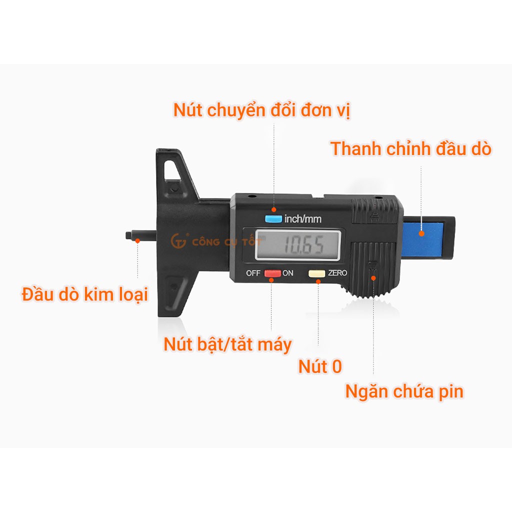 Thước đo độ sâu, độ mòn lốp xe