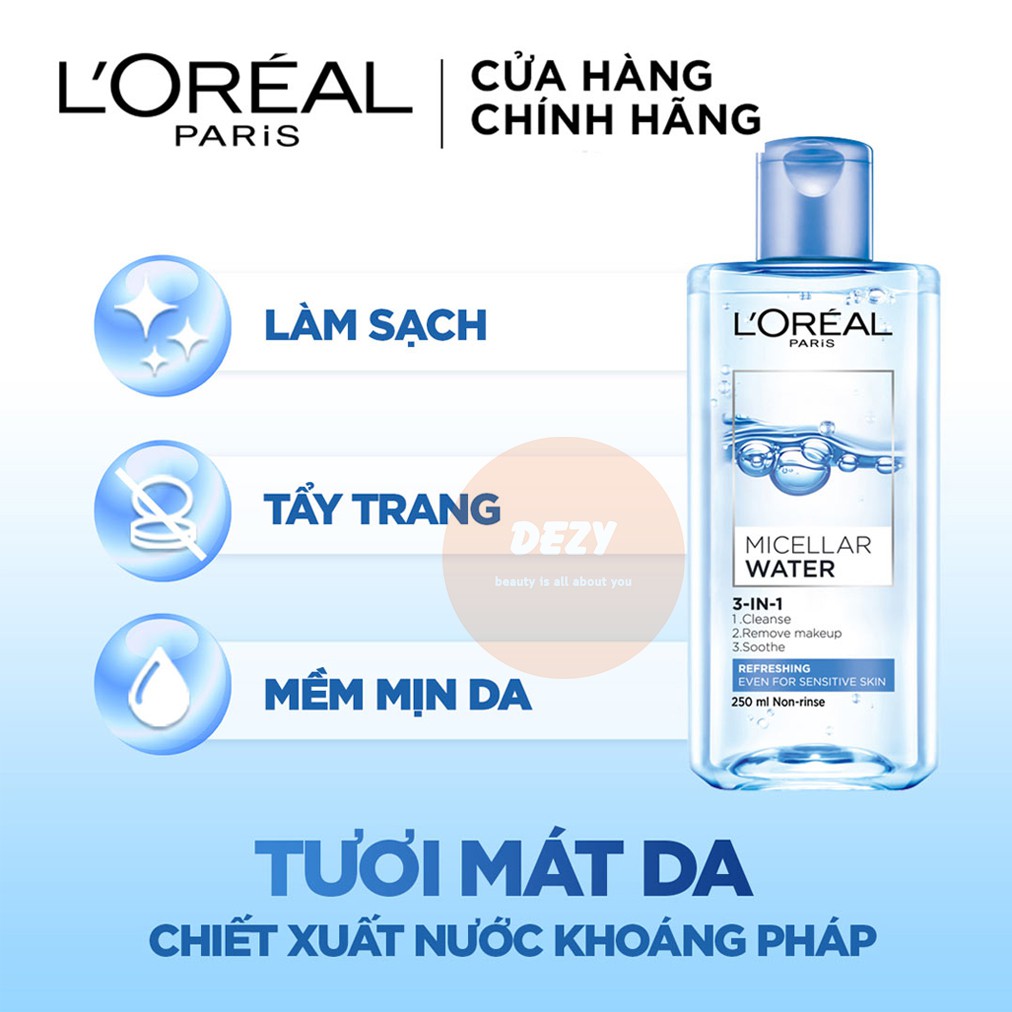 Nước Tẩy Trang Loreal 95ml Micellar Water - L oreal CHÍNH HÃNG Cleanser L oréal Paris Chăm Sóc Da Skincare Lo real Dezy | BigBuy360 - bigbuy360.vn