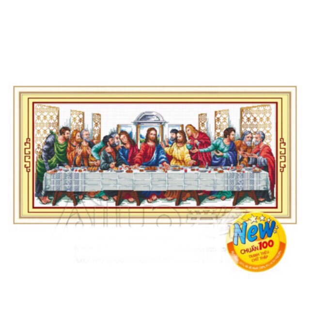 Tranh thêu chữ thập Tiệc Ly 12 Thánh Tông Đồ Ailuo AL51389 |96x47cm| chưa thêu
