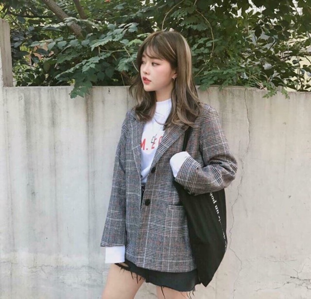 Áo vest Blazer kẻ 2 lớp - Hàng đẹp
