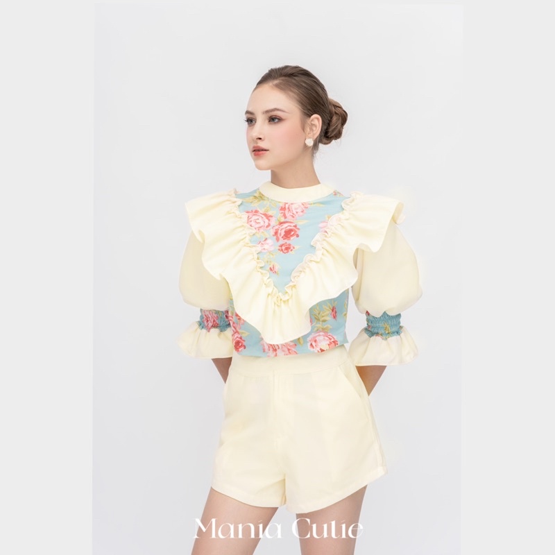 set đồ catherine thanh lịch cổ điển vintage màu vàng pastel Mania Cutie Ngochancutie