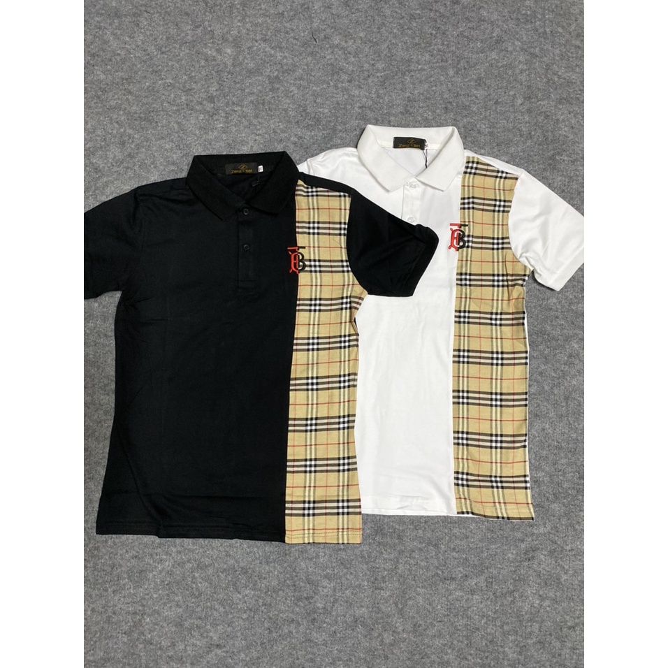 Áo thun polo nam đẹp có cổ tay ngắn in logo phối kiểu BBR lịch lãm trẻ trung vải cotton co dãn tốt mẫu mới cao cấp