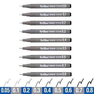 Bộ 4 bút vẽ kỹ thuật Artline 0,1mm , 0,2mm, 0,3mm , 0,4mm hàng chính hãng chất lượng cao