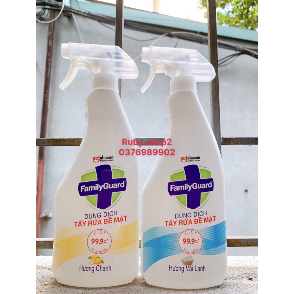 [SẢN PHẨM MỚI] Dung dịch tẩy rửa bề mặt Familyguard SC johnson chai 500ml date 07/2024