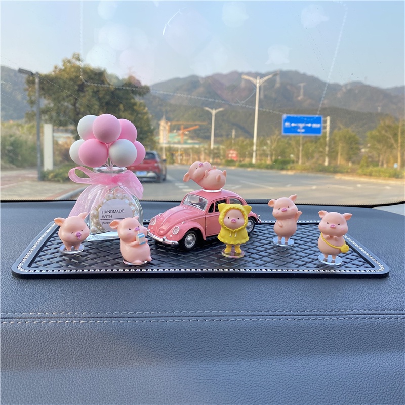 Decor Ô Tô Set 6 Chú Heo Cực Đáng Yêu Trang Trí Bàn Làm Việc Bàn Học Phòng Khách - Phụ Kiện Xe Hơi Decoroto