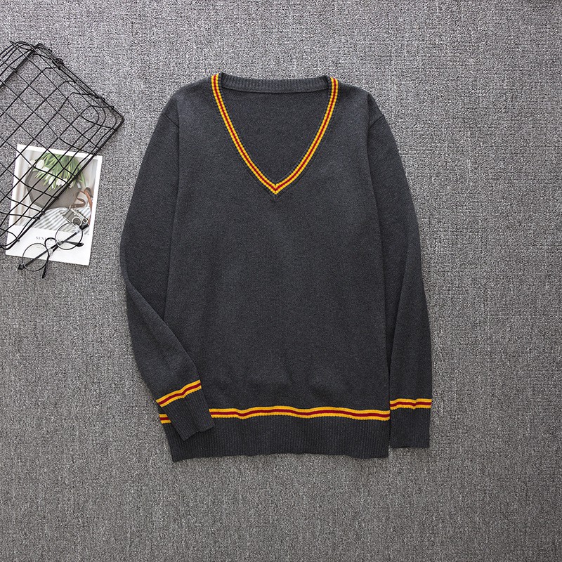 Áo Sweater Dài Tay Cổ Chữ V Phong Cách Harry Potter