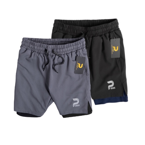 Combo 2 quần đùi nam bó đùi PMAX, vải mềm mịn, co giãn 4 chiều, thấm hút, vận động thể thao thoải mái