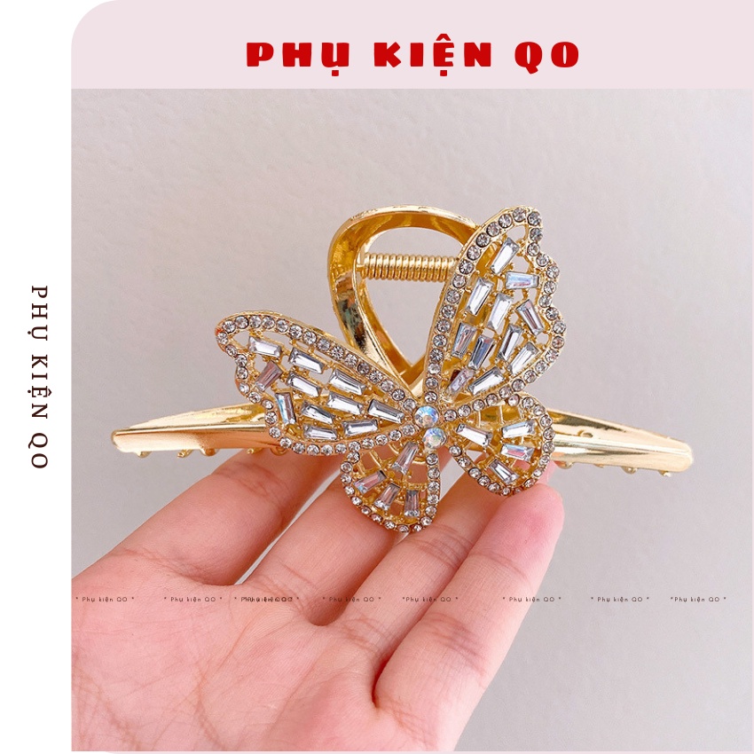 Kẹp Càng Cua Kim Loại Đính Đá Và Ngọc Trai Nhân Tạo Phong Cách Hàn Quốc KEP58