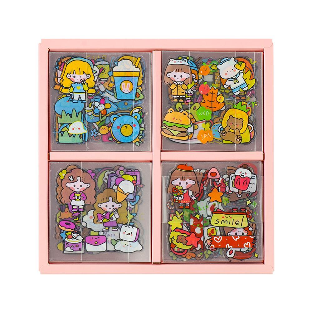 1 Miếng Dán Họa Tiết Hoạt Hình Dùng Trang Trí Hộp Quà Độc Đáo