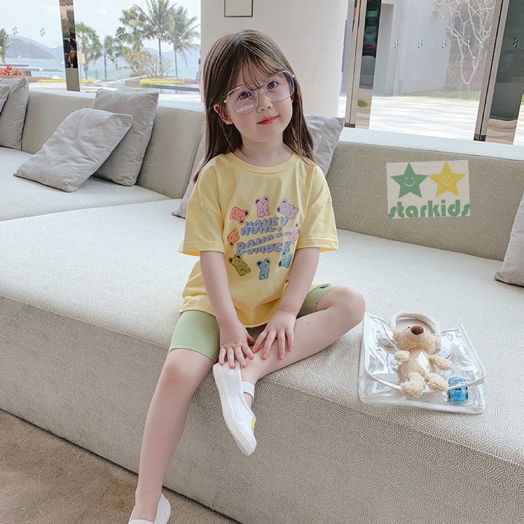 BỘ THUN IN GẤU BÉ GÁI