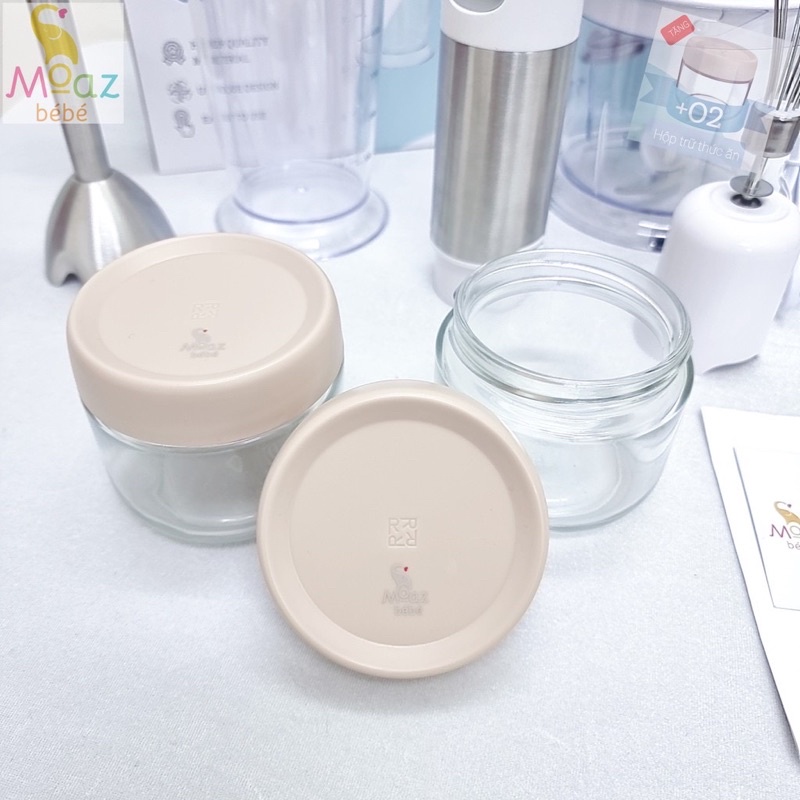 Máy Xay Cầm Tay Đa Năng Moaz Bebe MB026 Tặng Kèm 2 Hộp Trữ Đồ Ăn Cao Cấp