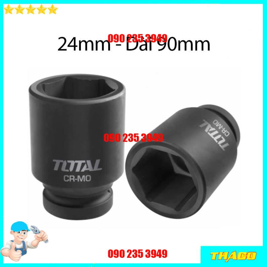 Đầu khẩu tiếp tuýp đen 1 inch dài 19mm đến 48mm Total 1234