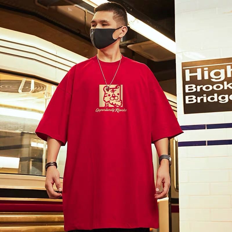 Áo Thun Tay Ngắn Cổ Tròn Dáng Rộng In Họa Tiết Hoạt Hình Phong Cách Hip Hop Thời Trang Mùa Hè Cho Nam Size M-8XL