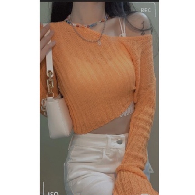 ÁO LEN QUẢ CAM CROTOP XUÂN HÈ NỔI BẬT