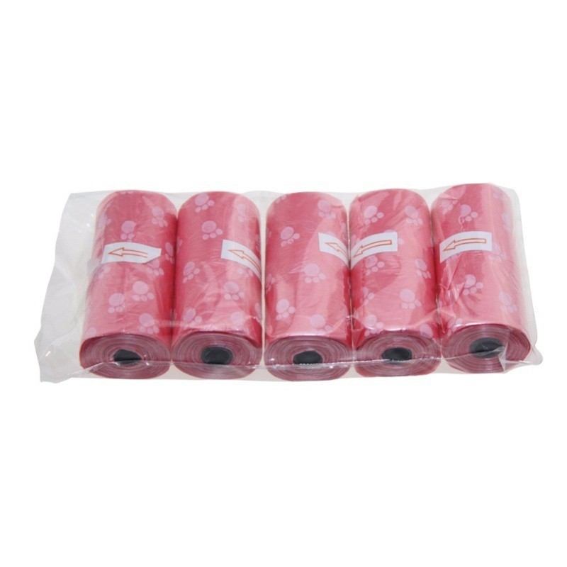 Set 5 cuộn túi đựng rác họa tiết chân chó
